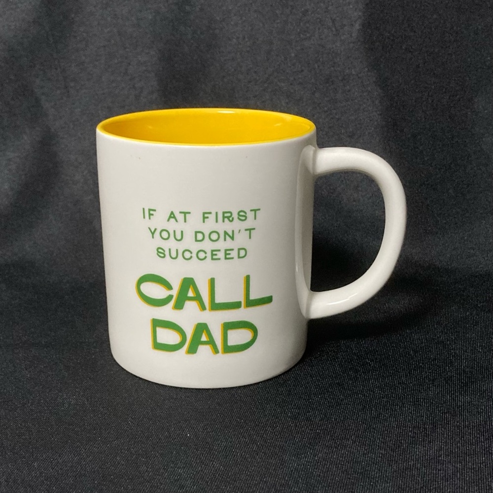 Parker Lane When In Doubt Call Dad 16 oz Ceramic Mug Green And White